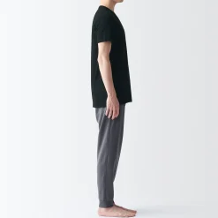 Outlet Muji T-shirt en coton sans coutures latérales à col en V - lot de 2, pour homme