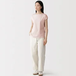 Discount Muji T‐shirt en jersey à manches cap pour femme