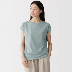 Discount Muji T‐shirt en jersey à manches cap pour femme