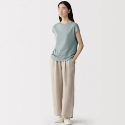 Discount Muji T‐shirt en jersey à manches cap pour femme