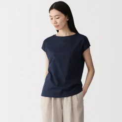 Discount Muji T‐shirt en jersey à manches cap pour femme