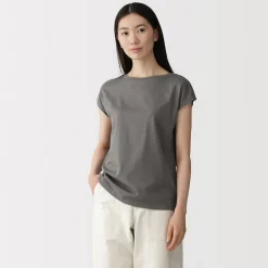 Discount Muji T‐shirt en jersey à manches cap pour femme