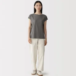 Discount Muji T‐shirt en jersey à manches cap pour femme