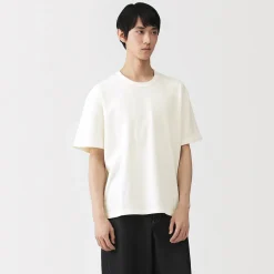 Clearance Muji T-shirt en jersey bouclé de coton biologique pour homme