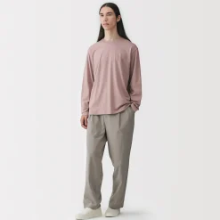 Clearance Muji T‐shirt en jersey de coton lavé manches longues pour homme