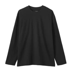 Clearance Muji T‐shirt en jersey de coton lavé manches longues pour homme