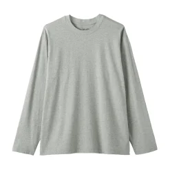 Clearance Muji T‐shirt en jersey de coton lavé manches longues pour homme