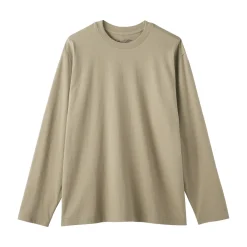 Clearance Muji T‐shirt en jersey de coton lavé manches longues pour homme