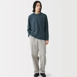 Clearance Muji T‐shirt en jersey de coton lavé manches longues pour homme