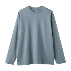 Clearance Muji T‐shirt en jersey de coton lavé manches longues pour homme