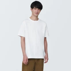 Clearance Muji T‐shirt en jersey de coton épais manches courtes homme