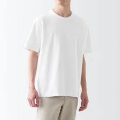 Clearance Muji T‐shirt en jersey de coton épais manches courtes homme