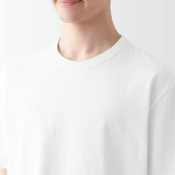 Clearance Muji T‐shirt en jersey de coton épais manches courtes homme