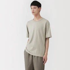 Sale Muji T-shirt en jersey de coton biologique pour homme