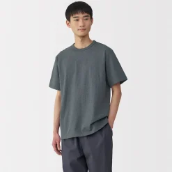 Clearance Muji T‐shirt en jersey de coton épais manches courtes pour homme