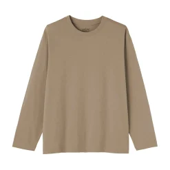 Clearance Muji T‐shirt en jersey de coton lavé manches longues pour homme