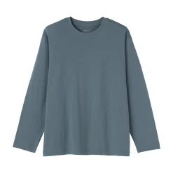 Clearance Muji T‐shirt en jersey de coton lavé manches longues pour homme