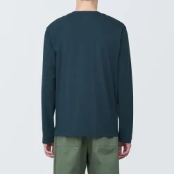 Clearance Muji T‐shirt en jersey de coton lavé manches longues pour homme