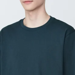 Clearance Muji T‐shirt en jersey de coton lavé manches longues pour homme