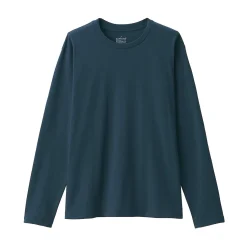 Clearance Muji T‐shirt en jersey de coton lavé manches longues pour homme