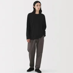 Clearance Muji T‐shirt en jersey de coton lavé manches longues pour homme