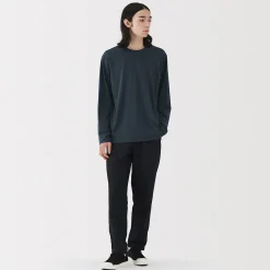 Clearance Muji T‐shirt en jersey de coton lavé manches longues pour homme