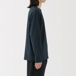 Clearance Muji T‐shirt en jersey de coton lavé manches longues pour homme