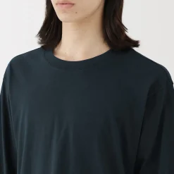 Clearance Muji T‐shirt en jersey de coton lavé manches longues pour homme