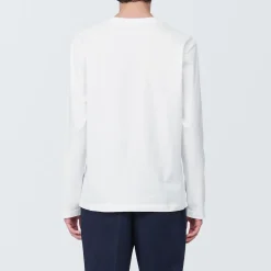 Clearance Muji T‐shirt en jersey de coton lavé manches longues pour homme