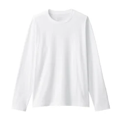 Clearance Muji T‐shirt en jersey de coton lavé manches longues pour homme