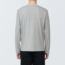 Clearance Muji T‐shirt en jersey de coton lavé manches longues pour homme