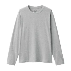 Clearance Muji T‐shirt en jersey de coton lavé manches longues pour homme