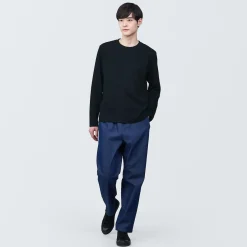 Clearance Muji T‐shirt en jersey de coton lavé manches longues pour homme