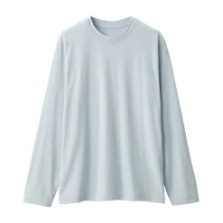Clearance Muji T‐shirt en jersey de coton lavé manches longues pour homme