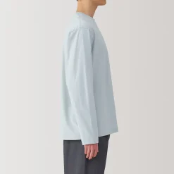 Clearance Muji T‐shirt en jersey de coton lavé manches longues pour homme