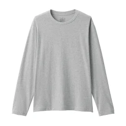 Clearance Muji T‐shirt en jersey de coton lavé manches longues pour homme