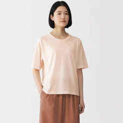 Online Muji T-shirt en jersey de coton biologique hautement torsadé pour femme
