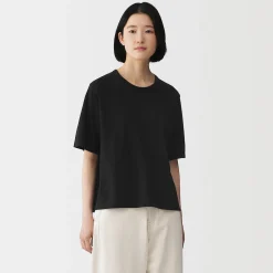 Online Muji T-shirt en jersey de coton biologique hautement torsadé pour femme