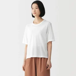 Online Muji T-shirt en jersey de coton biologique hautement torsadé pour femme