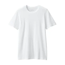 Muji T‐shirt manches courtes col crew en coton chaud pour homme