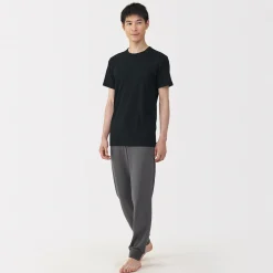 Muji T‐shirt manches courtes col crew en coton chaud pour homme