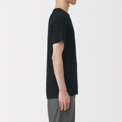 Muji T‐shirt manches courtes col crew en coton chaud pour homme
