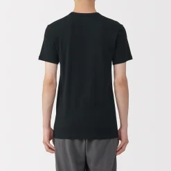 Muji T‐shirt manches courtes col crew en coton chaud pour homme