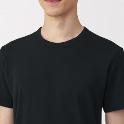 Muji T‐shirt manches courtes col crew en coton chaud pour homme