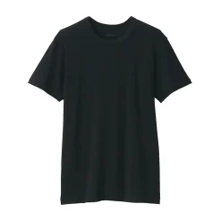 Muji T‐shirt manches courtes col crew en coton chaud pour homme