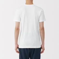 Muji T‐shirt manches courtes col crew en coton chaud pour homme
