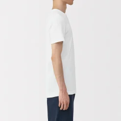 Muji T‐shirt manches courtes col crew en coton chaud pour homme