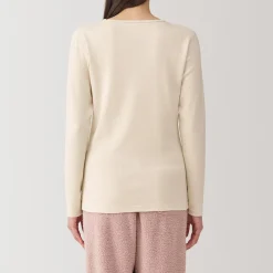 Online Muji T‐shirt manches longues col rond en coton et laine chauds pour femme