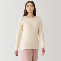 Online Muji T‐shirt manches longues col rond en coton et laine chauds pour femme