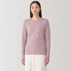Online Muji T‐shirt manches longues col rond en coton et laine chauds pour femme